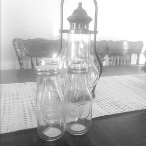 New! 4 Multi-use glass faux milk jars!